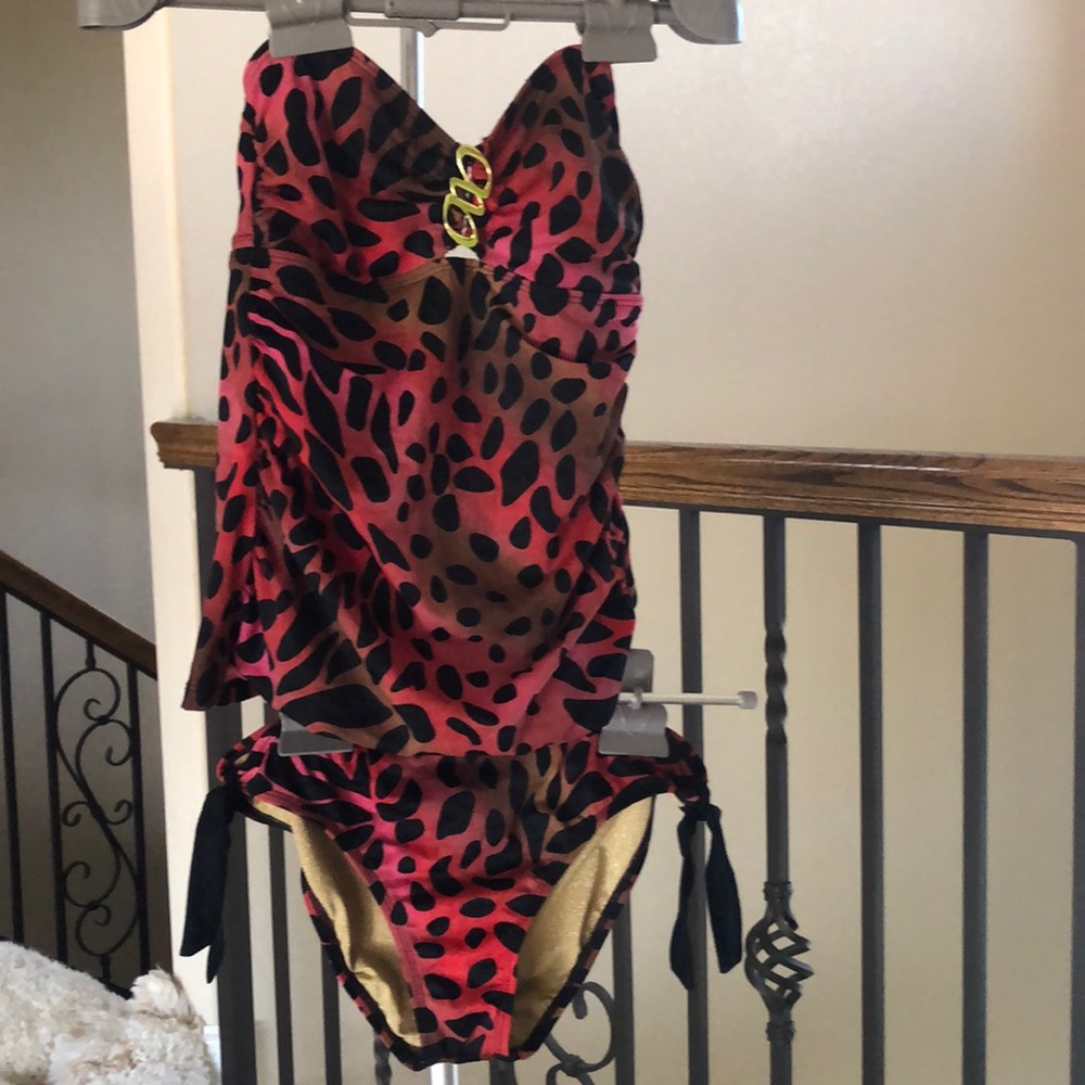Animal print tankini